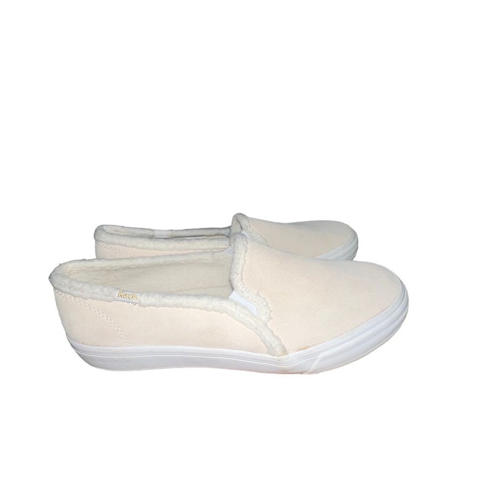 Keds cream slip on sneakers with faux shearling lining women’s size 9